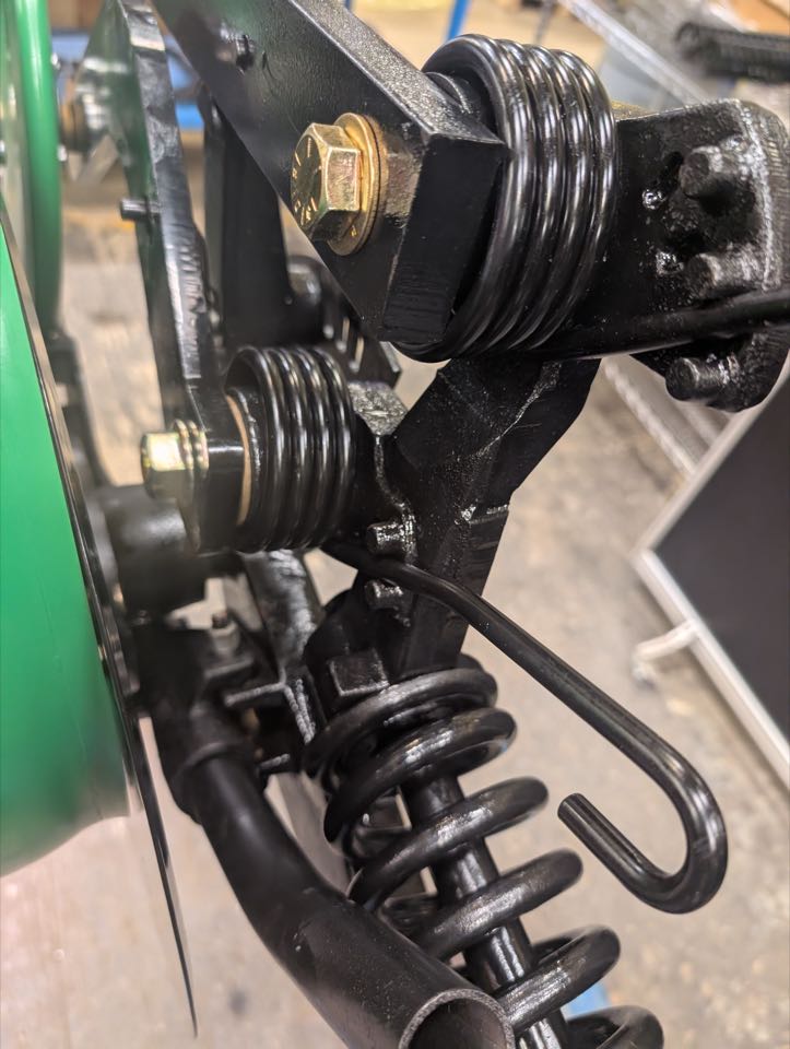 Needham Ag Heavy Duty Spoked Narrow Gauge Urethane Wheel with firming and closing wheel arm spring